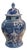 Mid 20th Century Chinoiserie Lidded Ginger Jar 9.5 X 16.5 For Sale
