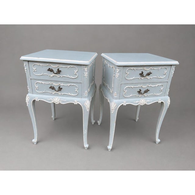 1900s French Louis XVI Mint Beech Nightstands-Pair For Sale - Image 6 of 10