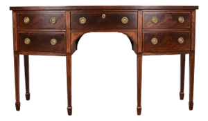 Baker Furniture Historic Charleston Federal Inlaid Flame Mahogany Sideboard Credenza, Newly Refinished