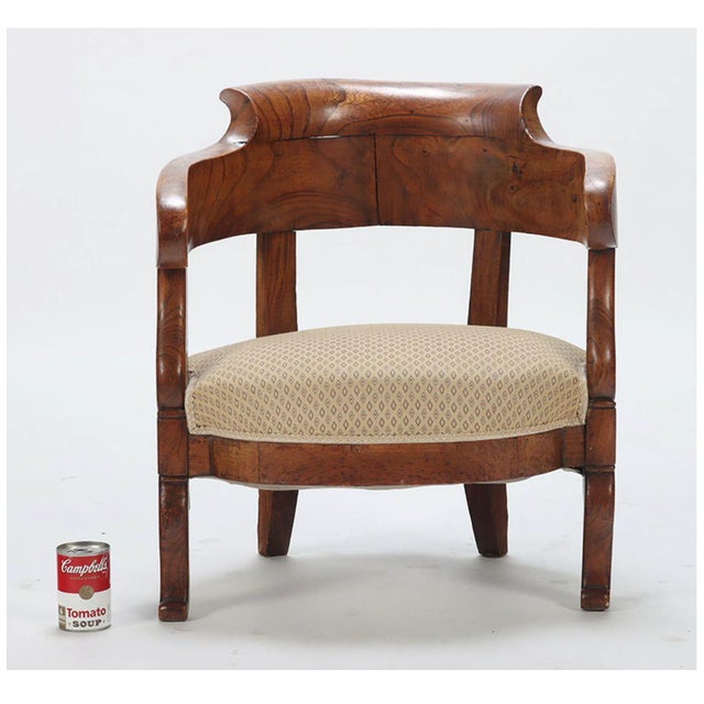 19th Century Antique French Restoration Child’s Barrel Chair For Sale - Image 5 of 7