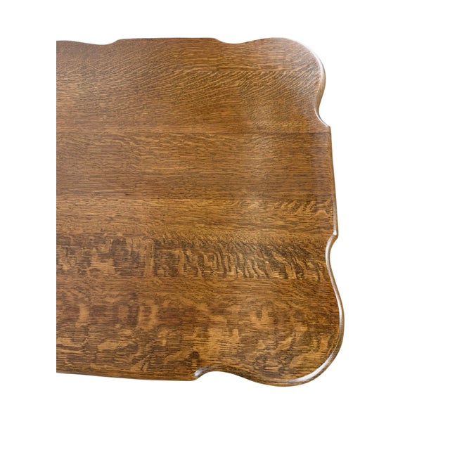 Early 20th Century Tiger Oak Barley Twist Table With Glass Ball & Claw Feet For Sale - Image 13 of 17