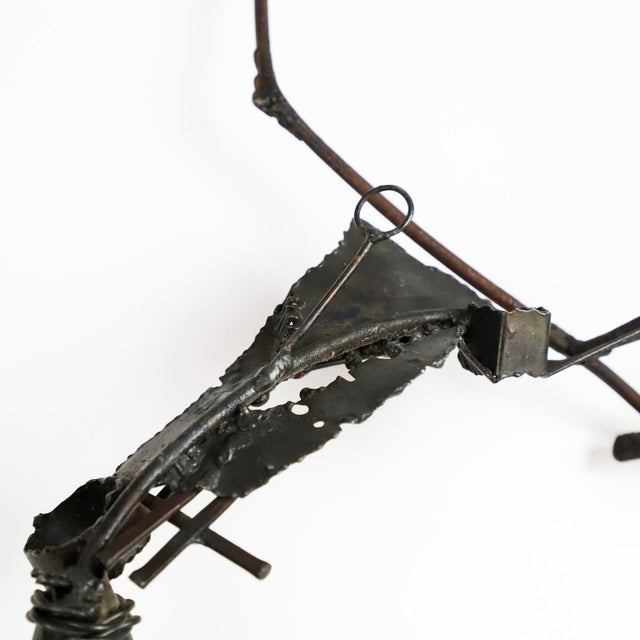 1970s Brutalist Handmade Christ made of steel and bronze details For Sale - Image 10 of 17