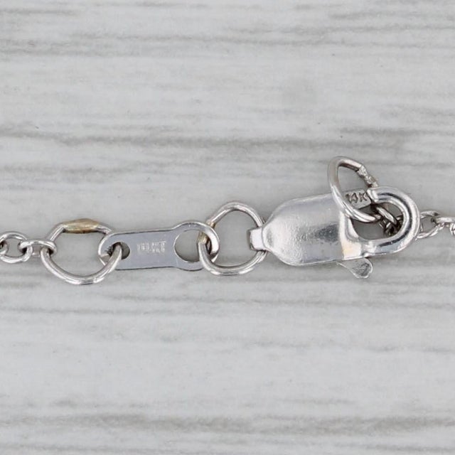 0.80ctw Diamond Journey Pendant Necklace 14k White Gold 17.75" Cable Chain For Sale - Image 4 of 6