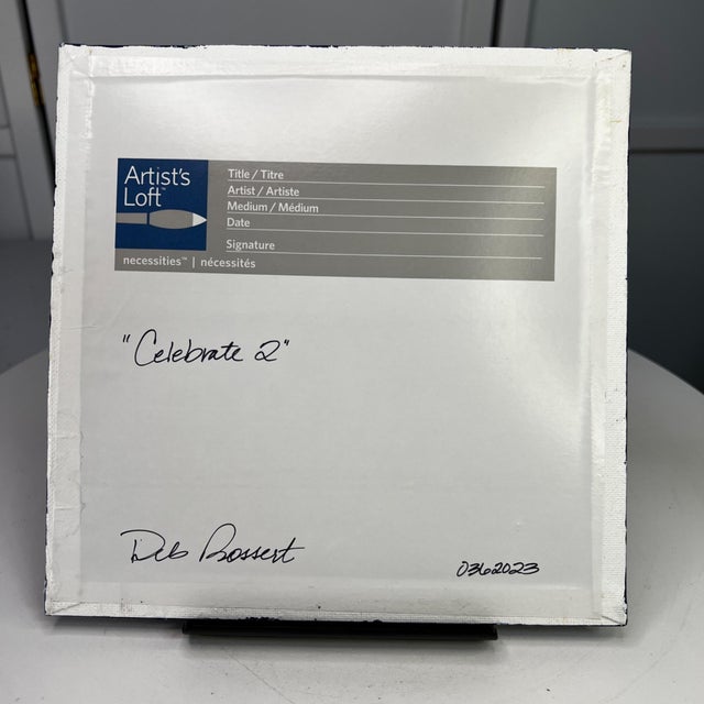 Contemporary Celebrate 2 Fireworks Acrylic Painting 8"x8" Celebration Theme Wall Art Unframed For Sale - Image 3 of 7