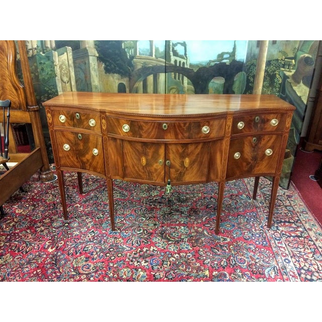 Brown Antique Federal Sideboard, Period Sideboard, Baltimore Buffet For Sale - Image 8 of 18