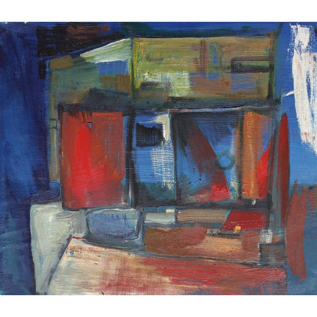 Maroon Aleksandr Rodin, Boat Station, 1983, Oil Painting For Sale - Image 8 of 8