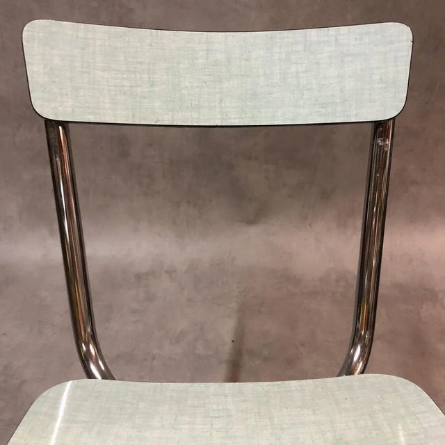 Pale Green Formica Side Chairs, 1950s, Set of 4 For Sale - Image 12 of 14