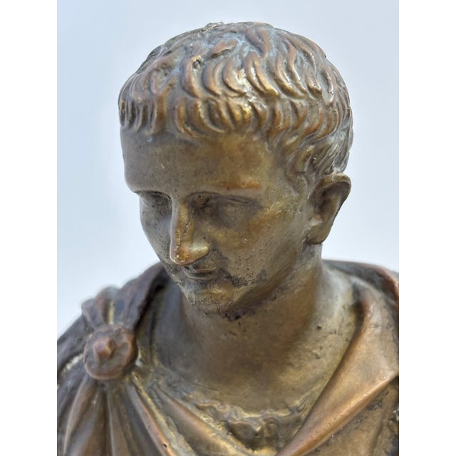 Late 19th Century Antique Bronze Bust of the Roman Emperor Tiberius For Sale - Image 5 of 11