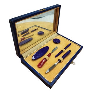 Art Deco Manicure Set in Box, 1920s, Set of 6 For Sale