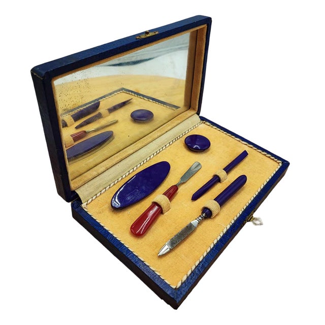 Art Deco Manicure Set in Box, 1920s, Set of 6 For Sale