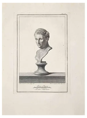Unknown, Ancient Roman Bust, Original Etching, 18th Century