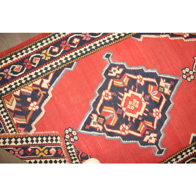 19th Century Antique Zabihi Collection Senneh Jewel Toned Kilim For Sale In New York - Image 6 of 10