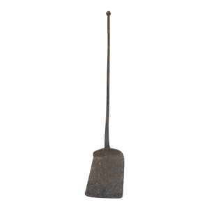 Large Antique 18th Century Thick Wrought Iron Dutch Fireplace Shovel Tool 1700s