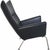Hans Wegner CH445 Wing chair upholstered in black leather. The chair is from the 1990s but was later upholstered in the...