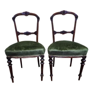 Circa 1920s Edwardian English Hall / Dining Chairs- a Pair