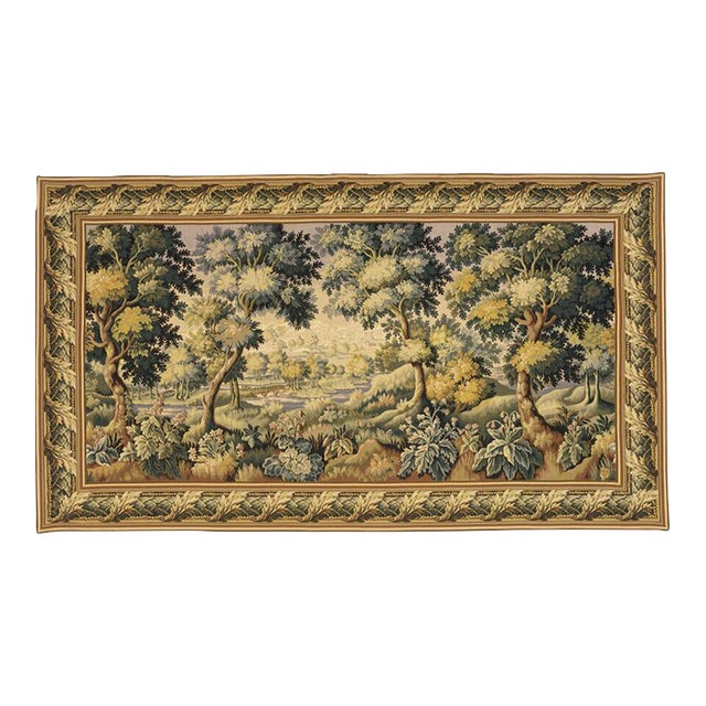 Verdure Audenarde Loom Woven Tapestry - 230 X 405 Cm (7'7" X 13'4") - Requires Concealed Wooden Batten For Sale