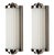 Vintage Art Deco Light Old Lamp Wall Sconces Fixture Nickel Brass & Milk Glass Rod Ship Light - Pair For Sale - Image 4 of 4