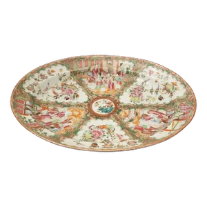 Mid 19th Century Antique Chinese Porcelain Oval Tray Palace Size