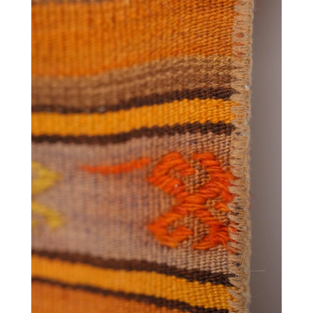 Textile 1970s Vintage Small Turkish Oushak Handmade Wool Kilim Orange Area Rug For Sale - Image 7 of 8