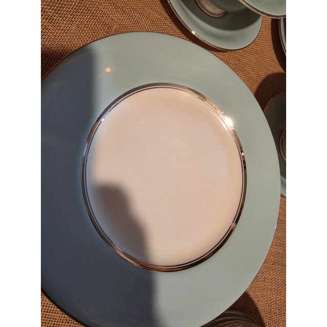 Ceramic 1950s Castleton Turquoise Pattern Serveware for Eight - 40 pcs For Sale - Image 7 of 12