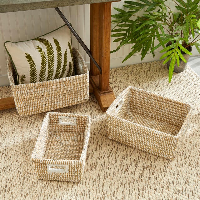 Early 21st Century Rivergrass Rectangular Storage Baskets, Set Of 3 For Sale - Image 5 of 6