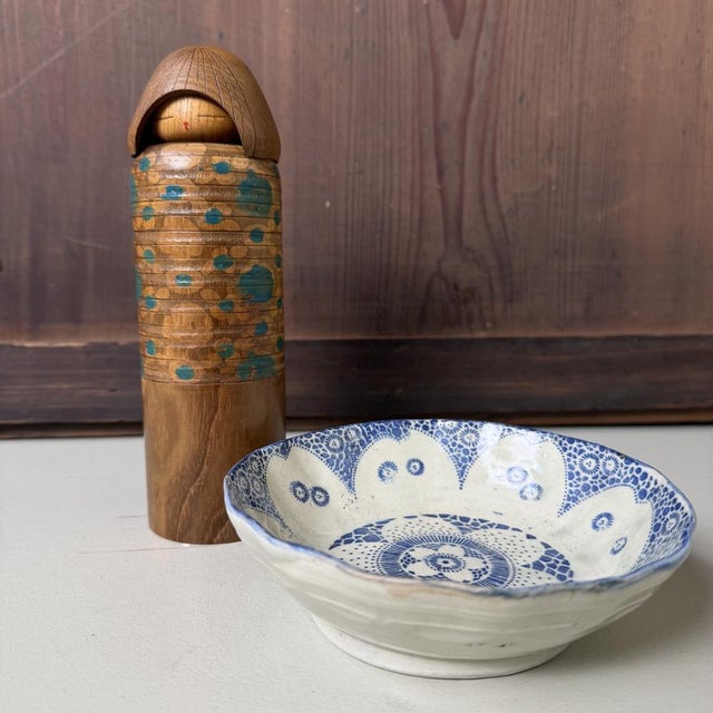 1970s Vintage Sōsaku Kokeshi Ikat Beauty by Miyajima Muhitsu, 1970s For Sale - Image 5 of 9