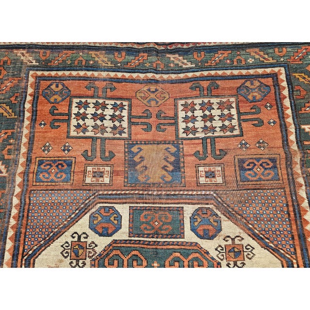 Antique Karachov Kazak Area Rug, Hand-Knotted Wool, Caucasus, 1800s, 5’ x 7’ For Sale - Image 13 of 18