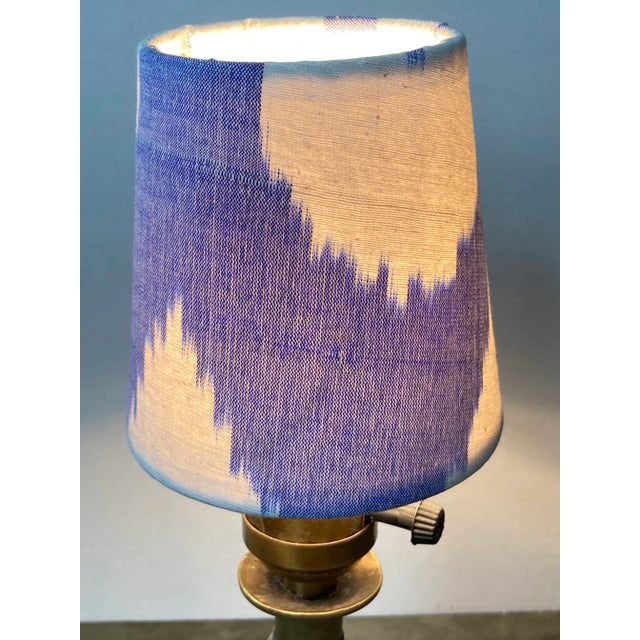 Mary Jane McCarty Designs Blue & White Ikat Chandelier Shade For Sale - Image 4 of 5
