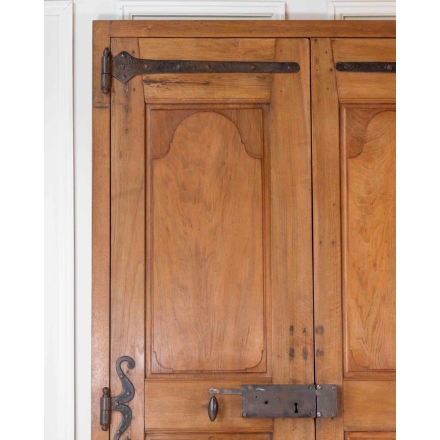 French 19th Century Double-leaf Double-sided Walnut Communication Door For Sale - Image 14 of 18