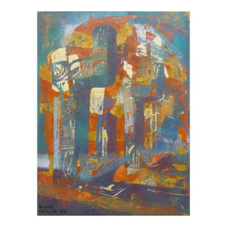 Mid Century Modern Chichen Itza Ruins Landscape by Jose Nacho For Sale