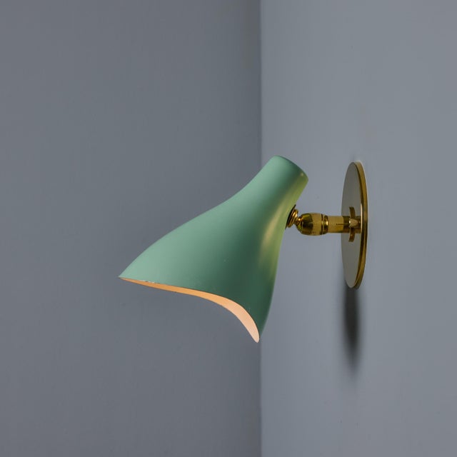 Green 1950s Gino Sarfatti Model #10 Sconce for Arteluce in Green For Sale - Image 8 of 15