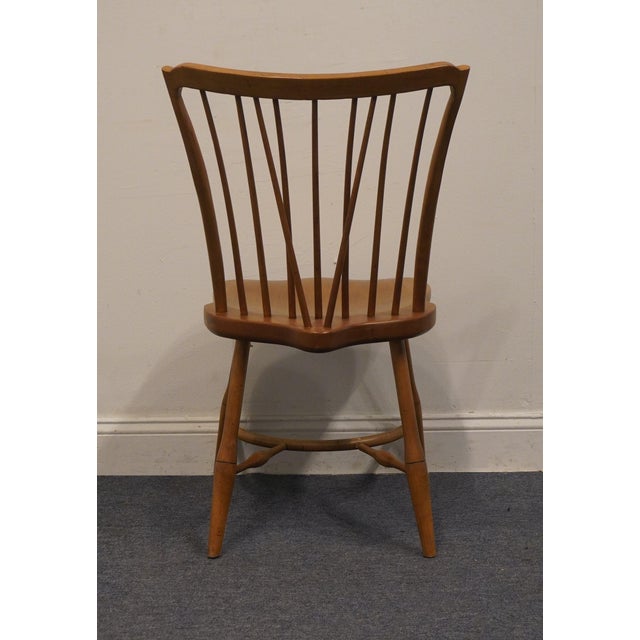 High End Vintage Solid Hard Rock Maple Colonial Early American Fiddleback Duxbury Dining Side Chair 620-911 For Sale In Kansas City - Image 6 of 10