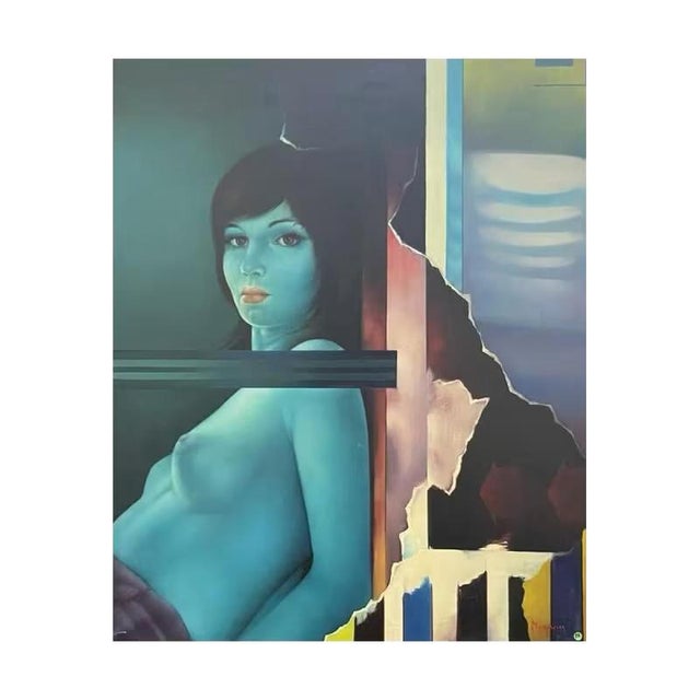 Mackowiak erwin, 'deborah 75' pop art and hyperrealist painting, oil on canvas, 1975. Signed at the bottom right,...