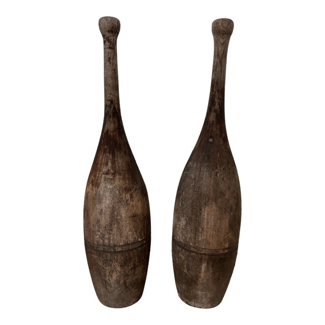 Pair of Antique Indian Exercise Clubs, Circa 1880–1920. For Sale