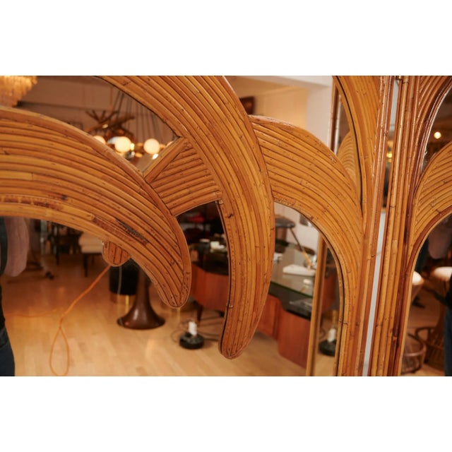 1970s Mirrored Screen with Bamboo Palm Trees from Vivai Del Sud, 1970 For Sale - Image 5 of 7