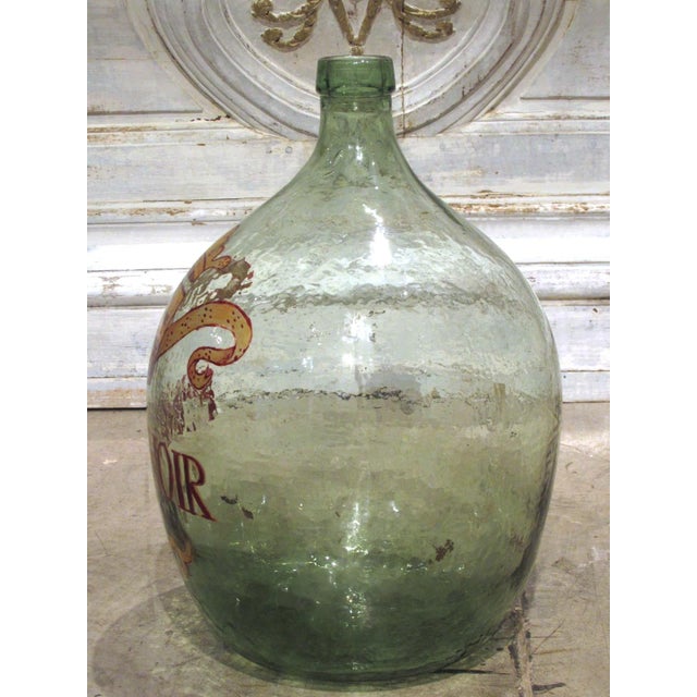 Hand Painted Antique Demi John Bottle From Normandy, France, ‘Pinot Noir’, Original Crate For Sale - Image 4 of 9