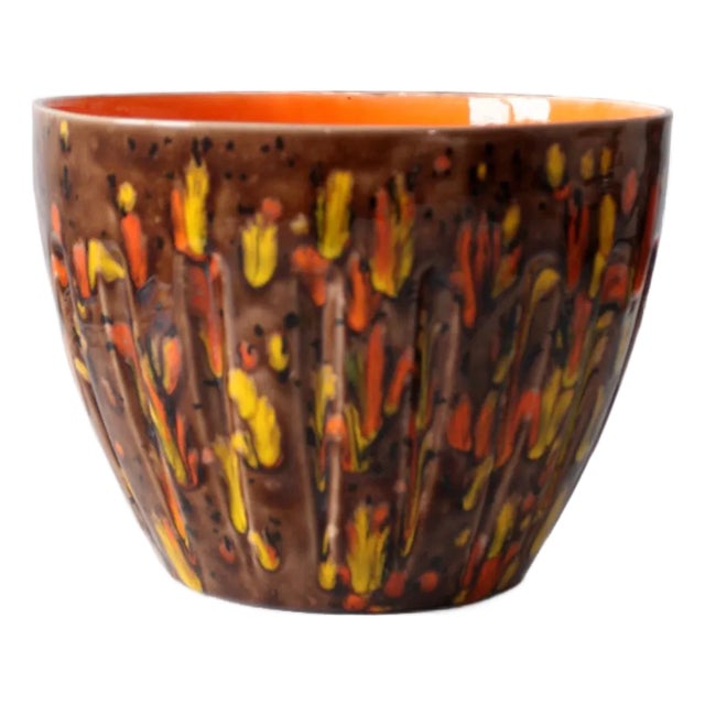 Mid-Century Ox Mold Pottery Bowl For Sale