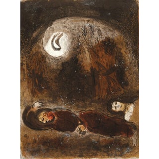 Chagall Lithograph Bible 1960 Ruth at the Feet of Boaz For Sale