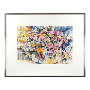 Spring Bouquet, Large-Scale Floral Watercolor Still Life by Royce Thyberg Gordon
