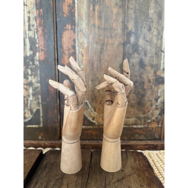 Vintage Wooden Hand Object For Sale - Image 4 of 8