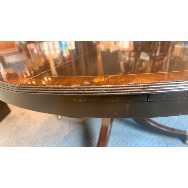 Smith & Watson Mahogany Radial Jupe Expansion Round Dining Table For Sale - Image 10 of 14