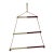 Vintage Primitive Folk Art Painted Wood & Rope Nautical Ladder, Wall Sculpture For Sale