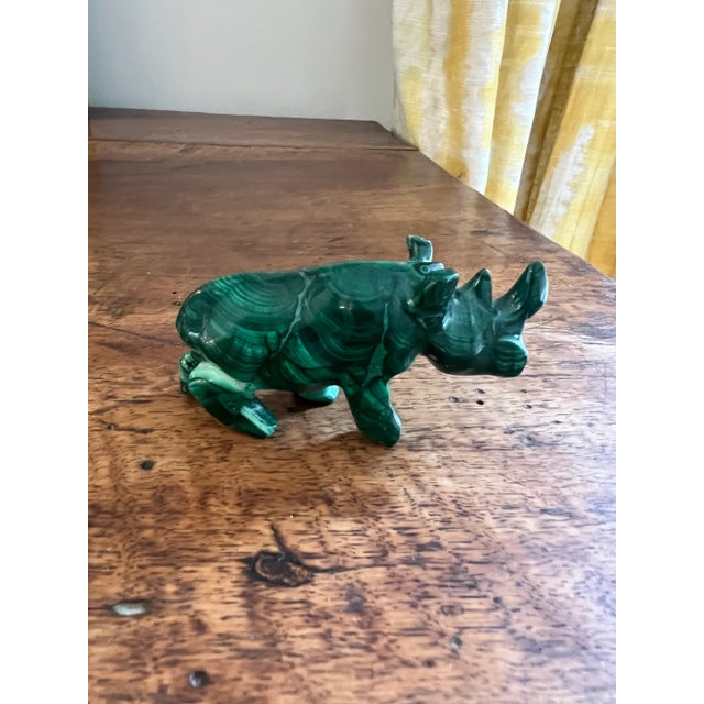 Malachite Rhinoceros Figurine For Sale In New York - Image 6 of 6