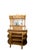 A vintage bent rattan dry bar or hutch perfect for a coastal or bohemian setting. The upper section has a mirror and a...
