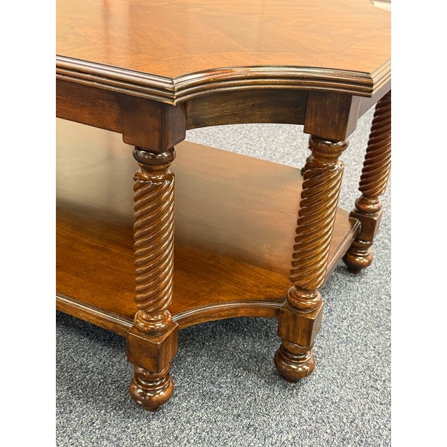 Thomasville Barley Twist Walnut Coffee Table For Sale In New York - Image 6 of 12