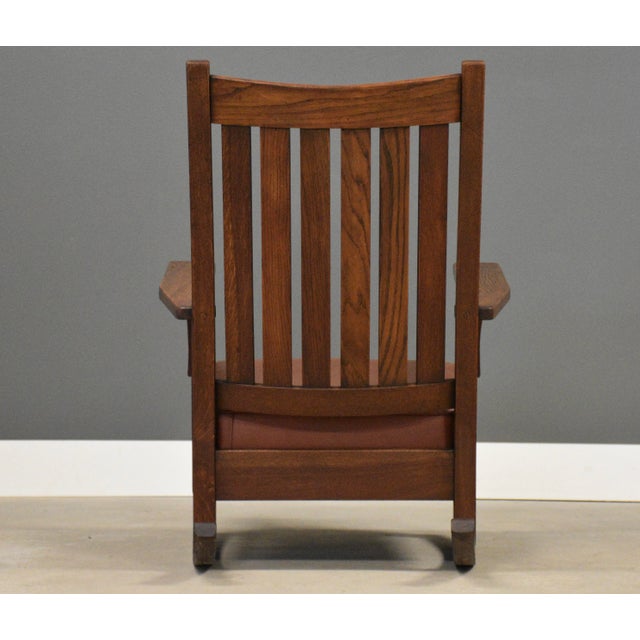 1910s L&jg Stickley Rocking Chair Mission Arts and Crafts For Sale In Boston - Image 6 of 11