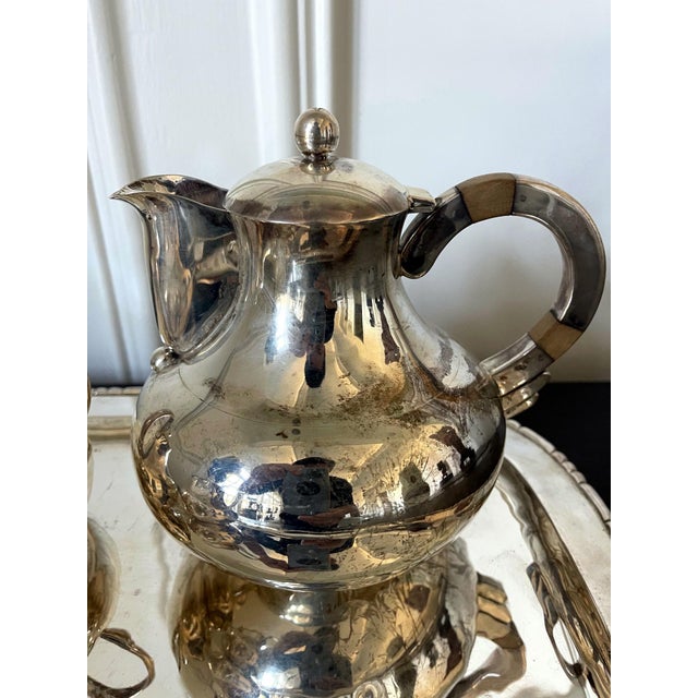 Mexican Modernistic Sterling Silver Tea Coffee Set by Hector Aguilar For Sale - Image 16 of 18