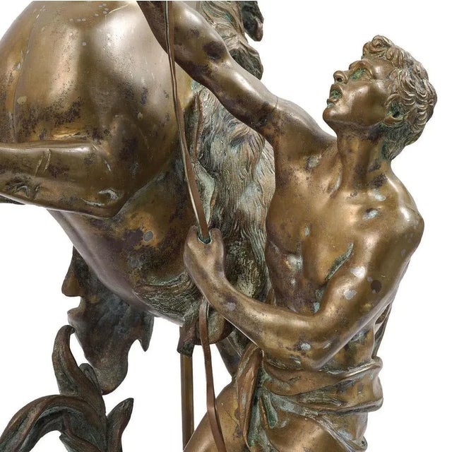 Metal 19th Century French Bronze Marly Horse Sculptures After Coustou - A Pair For Sale - Image 7 of 8