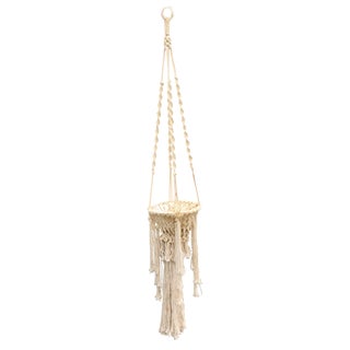 Vintage Boho Macramé Plant Hanger For Sale