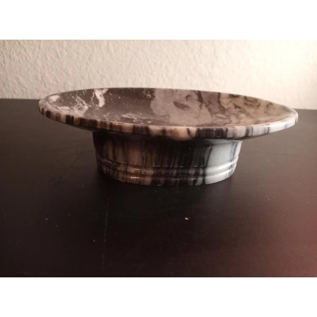 Gray Marble Stone Pedestal Soap Dish For Sale - Image 4 of 9